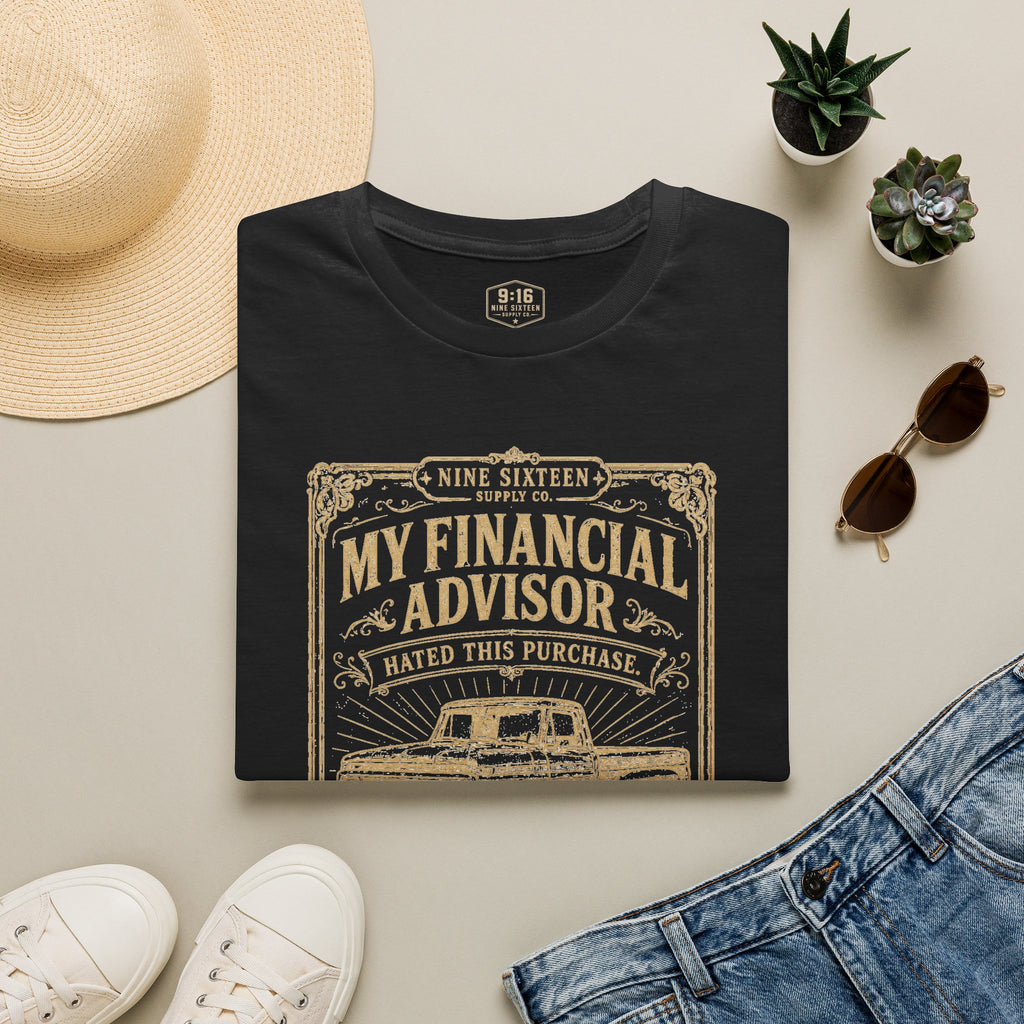 My Financial Advisor Hated This Purchase Gildan Softstyle 64000 front graphic tee by Nine Sixteen Supply Co.