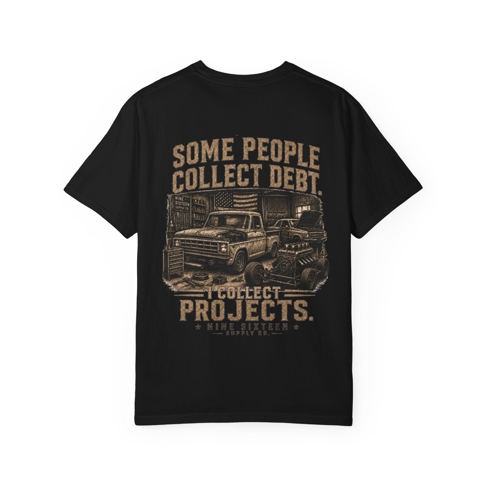 T-Shirt — "Some People Collect Debt, I Collect Projects" Vintage Truck Crew Tee