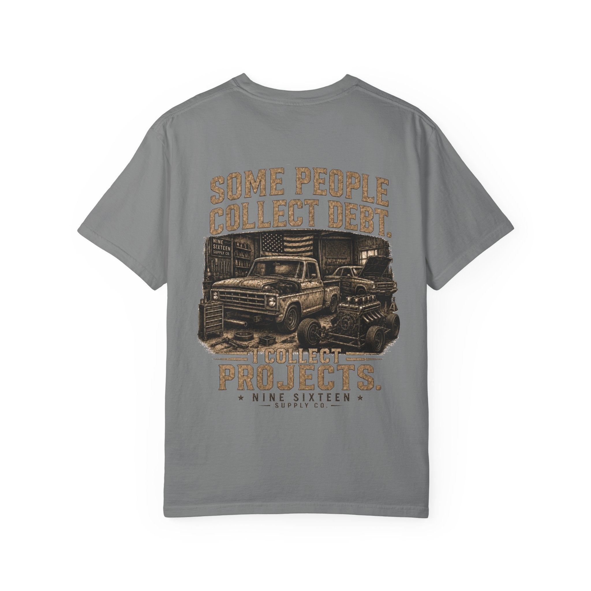 T-Shirt — "Some People Collect Debt, I Collect Projects" Vintage Truck Crew Tee