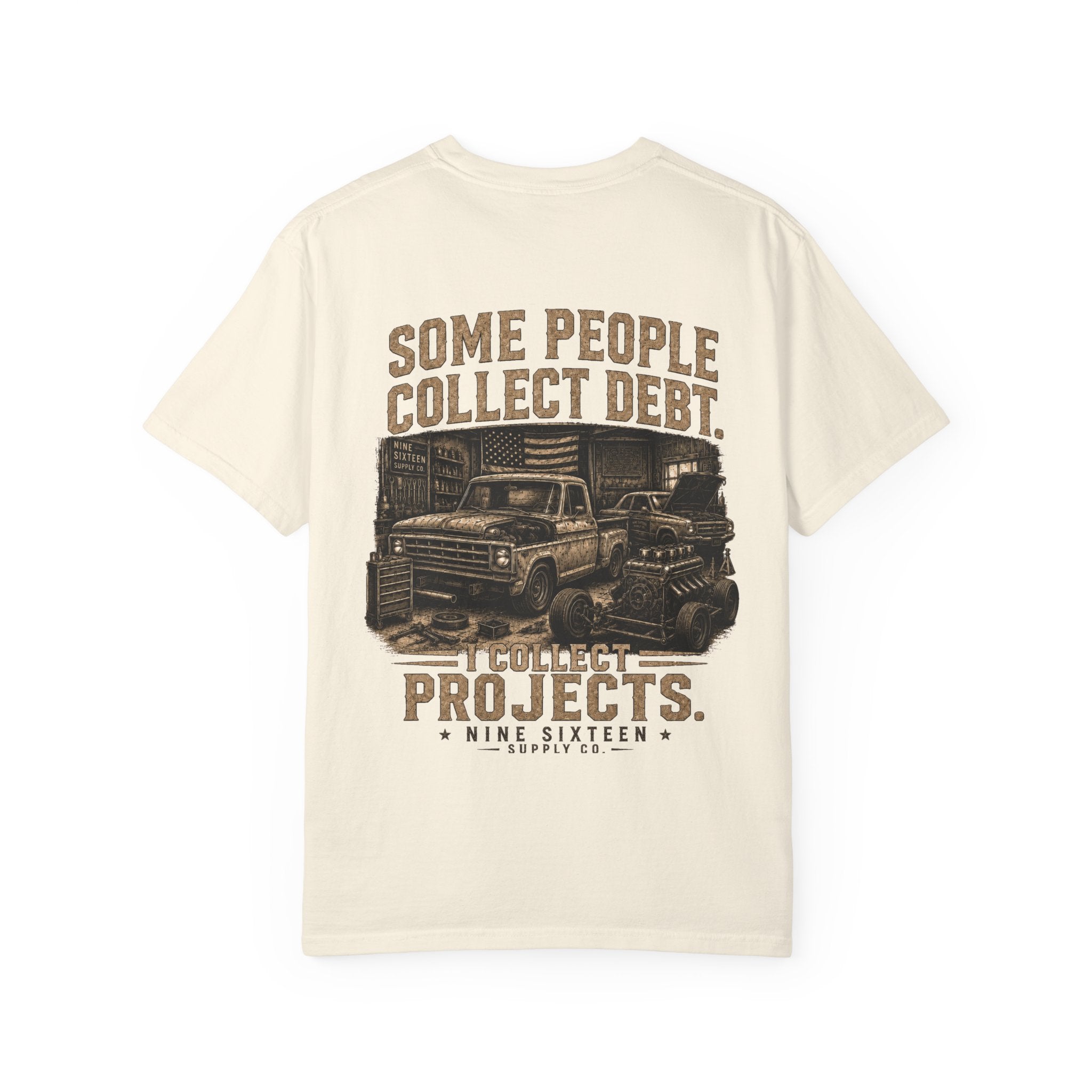 T-Shirt — "Some People Collect Debt, I Collect Projects" Vintage Truck Crew Tee