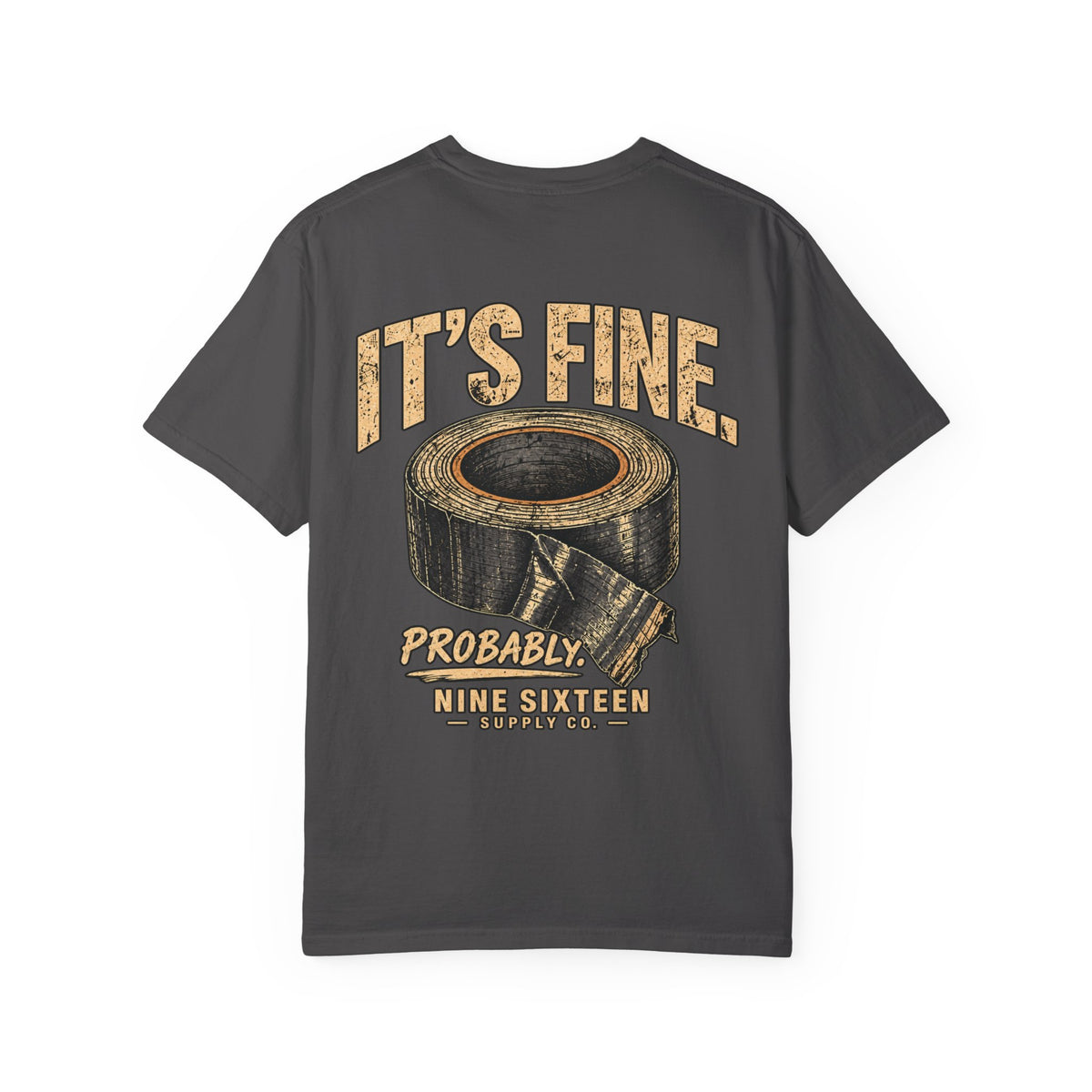 It's Fine Probably Comfort Colors 1717 mechanic tee mockup