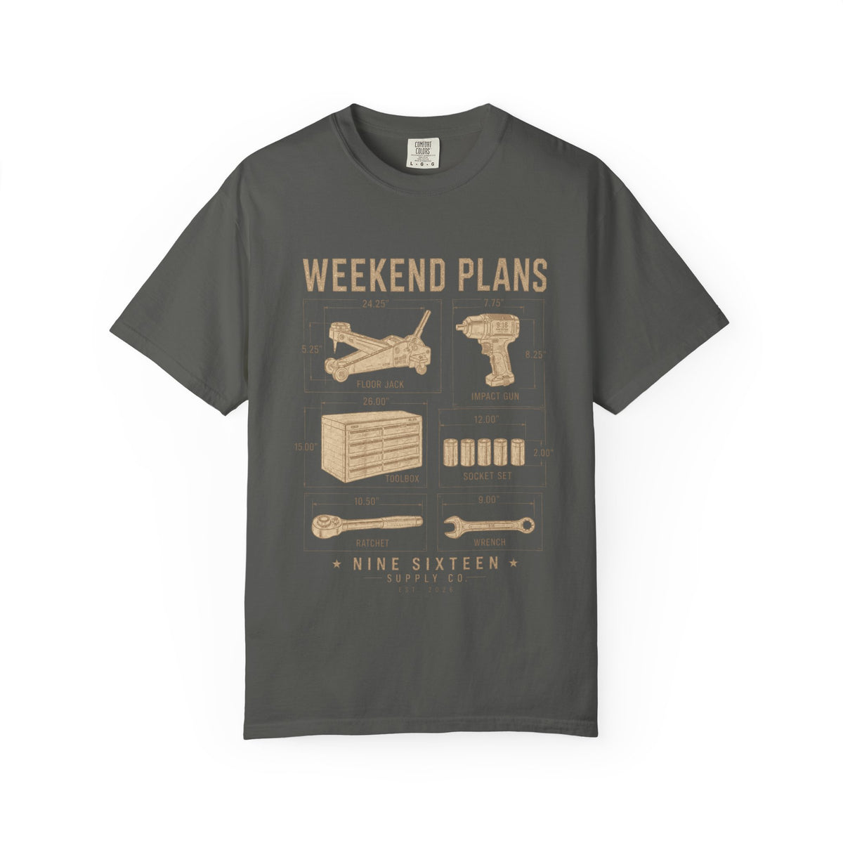 Weekend Plans premium garage tools graphic tee