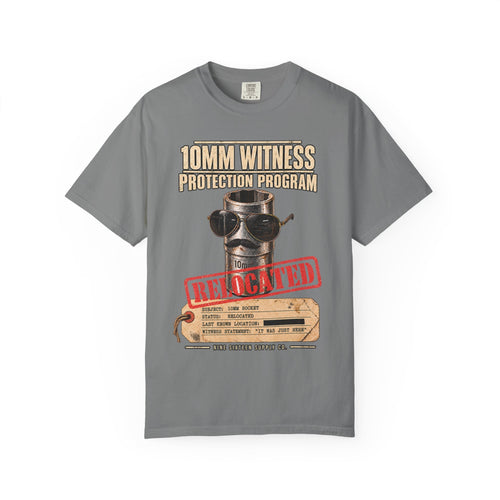 10MM Witness Protection Program Comfort Colors 1717 graphic tee mockup