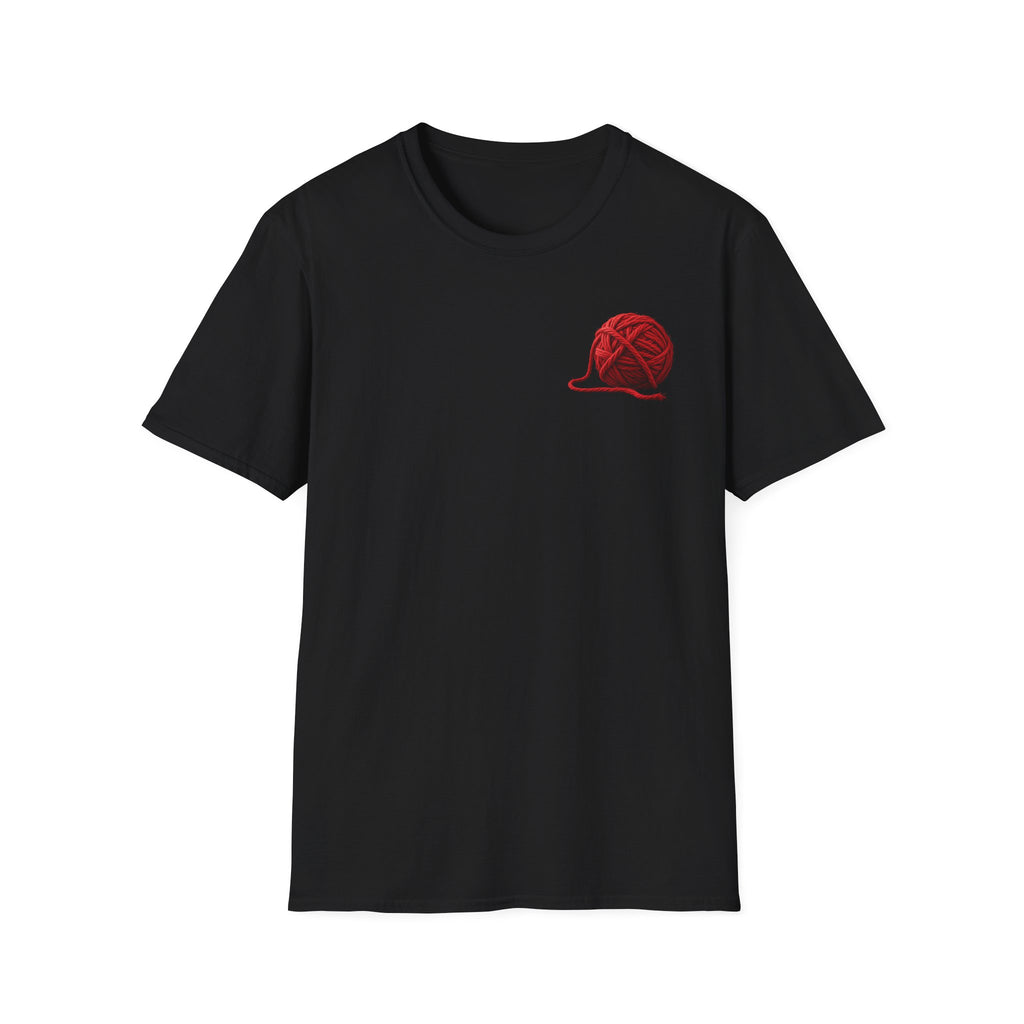 Skeleton Cat & Red Yarn — Halloween Tee