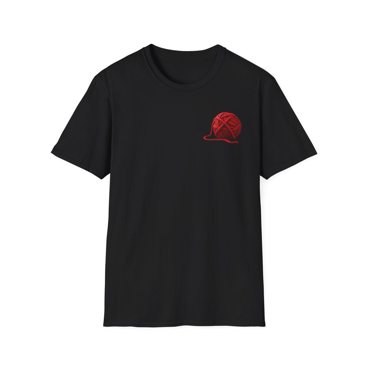 Skeleton Cat & Red Yarn — Halloween Tee