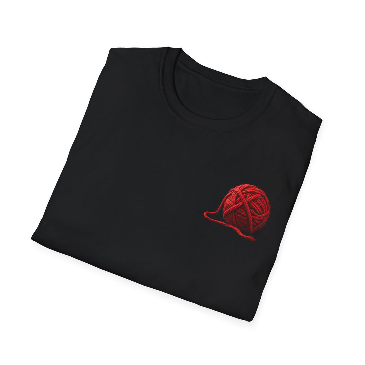 Skeleton Cat & Red Yarn — Halloween Tee