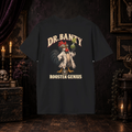 Dr. Banty the Rooster Genius Darling Nightmares T-shirt on gothic background