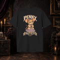 Penny the Church Mouse Darling Nightmares T-shirt on gothic background
