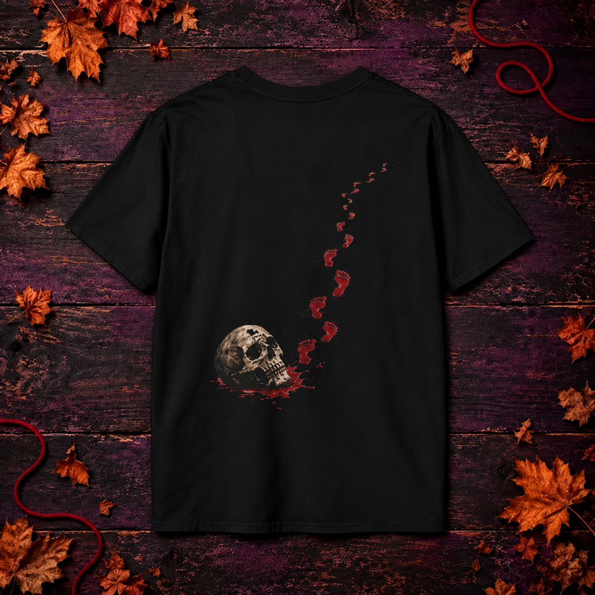 Footprints — Skull Halloween Tee